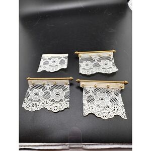 Playmobil 1989 Victorian Mansion curtains lot of 4 READ White